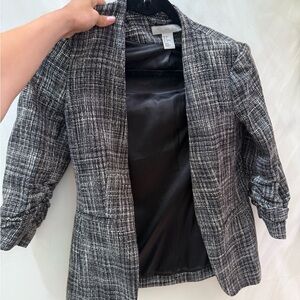 H&M Navy Blue Textured Blazer